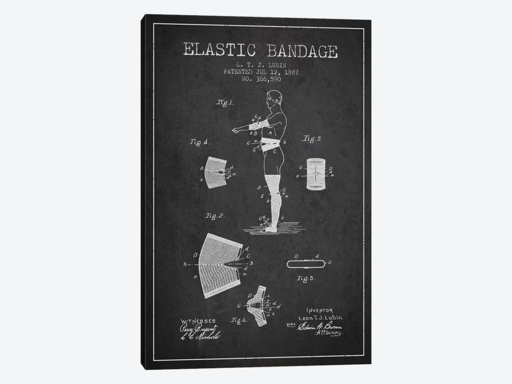 Elastic Bandage Charcoal Patent Blueprint by Aged Pixel 1-piece Canvas Wall Art
