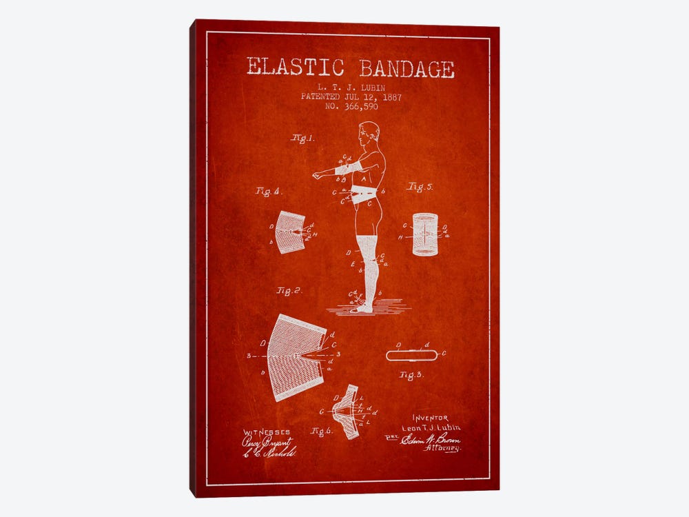 Elastic Bandage Red Patent Blueprint by Aged Pixel 1-piece Art Print