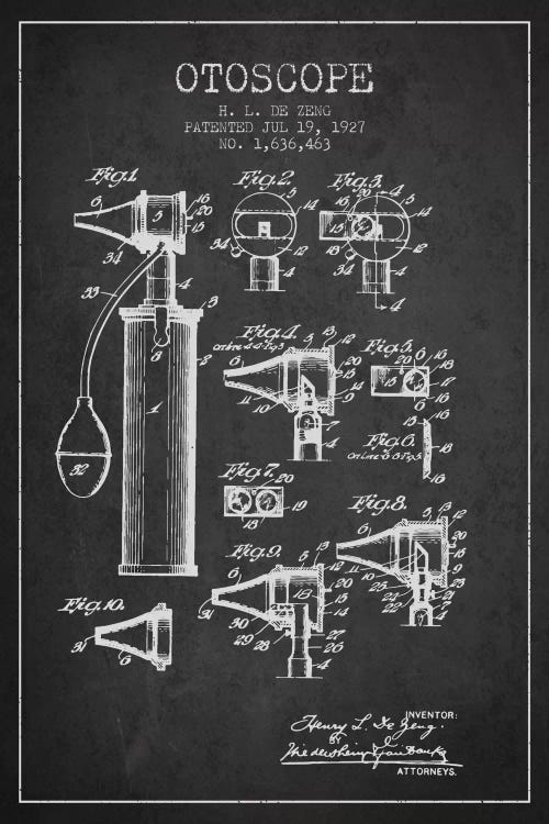 Otoscope 2 Charcoal Patent Blueprint