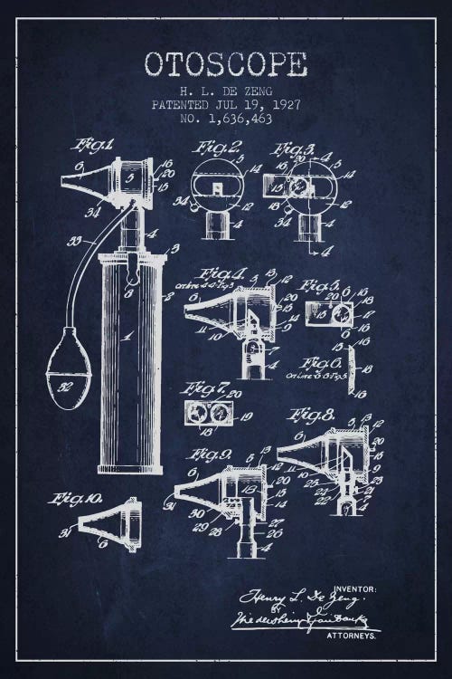 Otoscope 2 Navy Blue Patent Blueprint