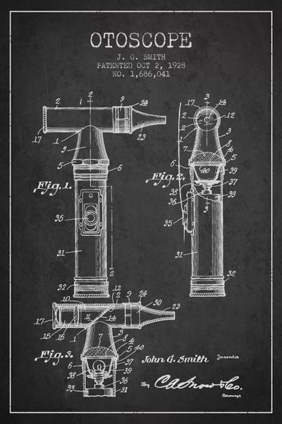 Otoscope 3 Charcoal Patent Blueprint