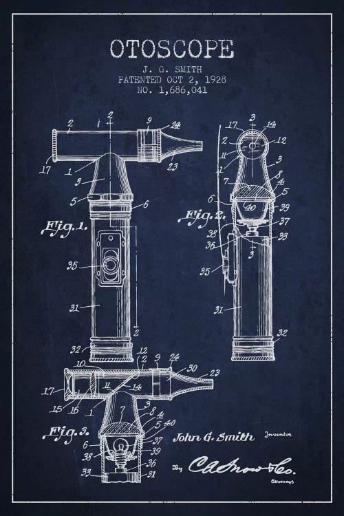 Otoscope 3 Navy Blue Patent Blueprint