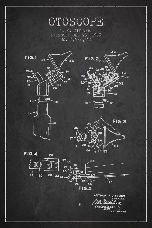 Otoscope 4 Charcoal Patent Blueprint