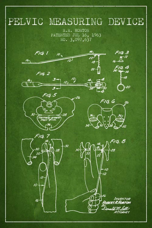 Pelvic Measuring Green Patent Blueprint