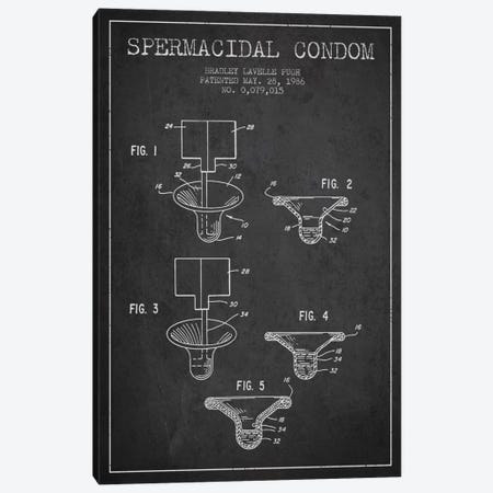 Spermacidal Condom Charcoal Patent Blueprint Canvas Print #ADP1986} by Aged Pixel Canvas Art