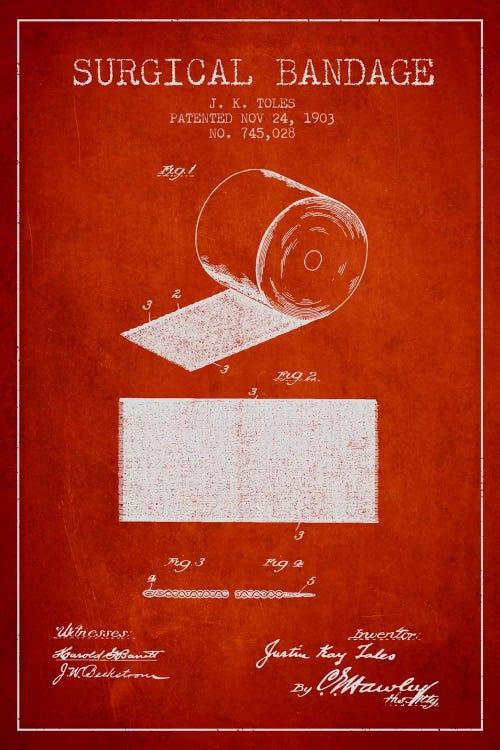 Surgical Bandage Red Patent Blueprint