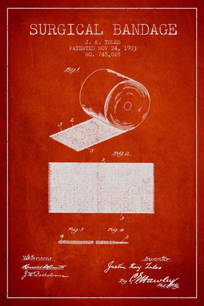 Surgical Bandage Red Patent Blueprint