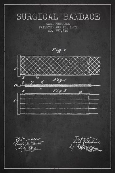 Surgical Bandage 2 Charcoal Patent Blueprint