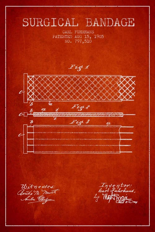 Surgical Bandage 2 Red Patent Blueprint