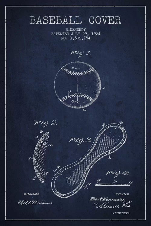 Baseball Cover Navy Blue Patent Blueprint