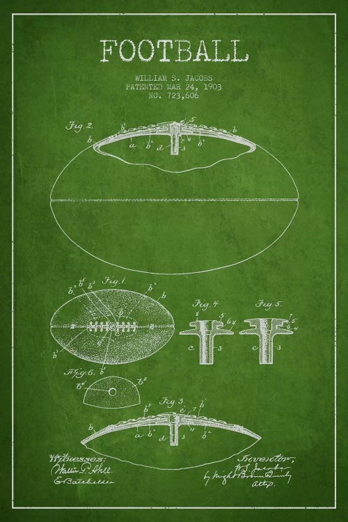 Football Green Patent Blueprint