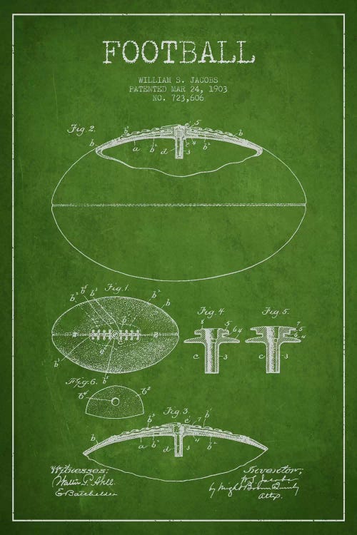 Football Green Patent Blueprint