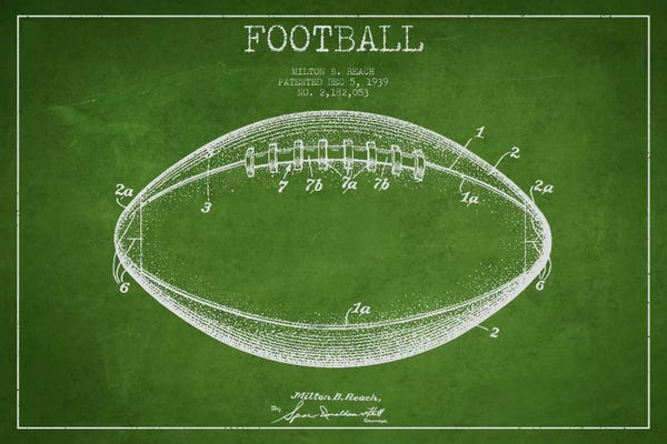 Football: Football Green Patent Blueprint by Aged Pixel
