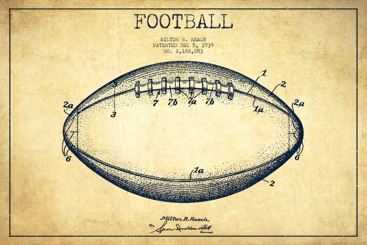 Football Vintage Patent Blueprint