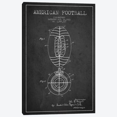 Football Charcoal Patent Blueprint Canvas Print #ADP2110} by Aged Pixel Canvas Artwork