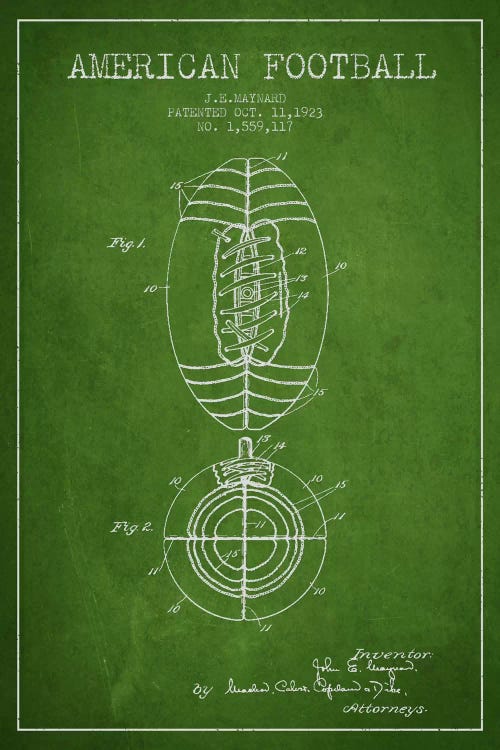 Football Green Patent Blueprint