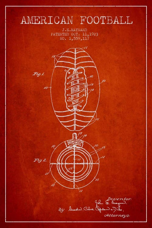 Football Red Patent Blueprint