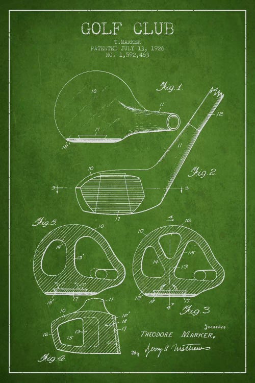 Golf Club Green Patent Blueprint