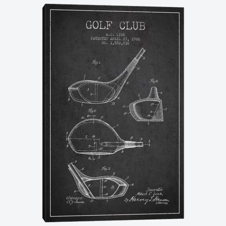 Golf Club Charcoal Patent Blueprint Canvas Print #ADP2125} by Aged Pixel Canvas Art