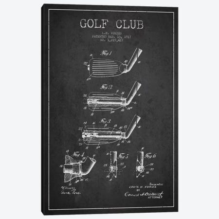 Golf Club Charcoal Patent Blueprint Canvas Print #ADP2130} by Aged Pixel Canvas Artwork