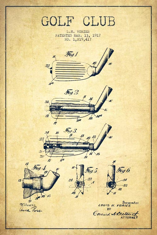 Golf Club Vintage Patent Blueprint