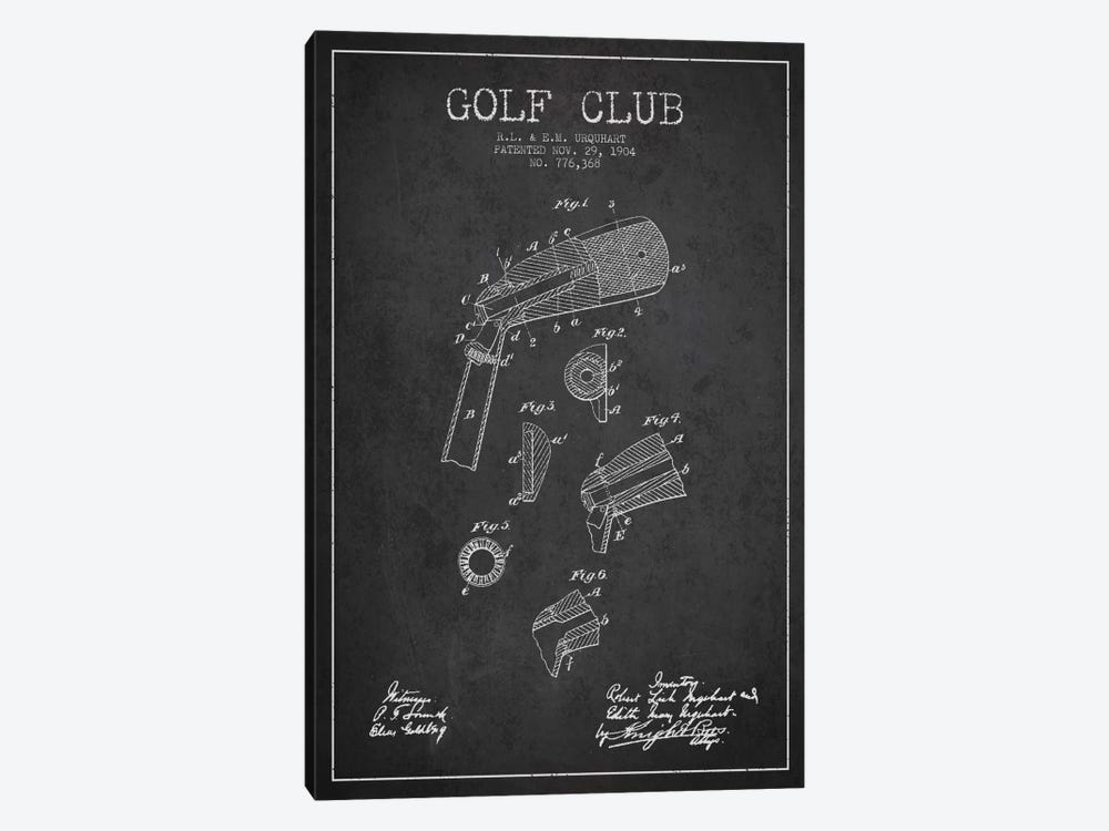 Golf Club Charcoal Patent Blueprint by Aged Pixel 1-piece Art Print