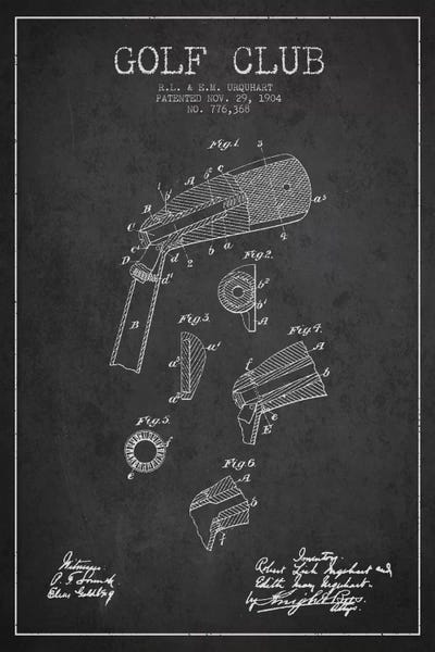 Golf: Golf Club Charcoal Patent Blueprint by Aged Pixel