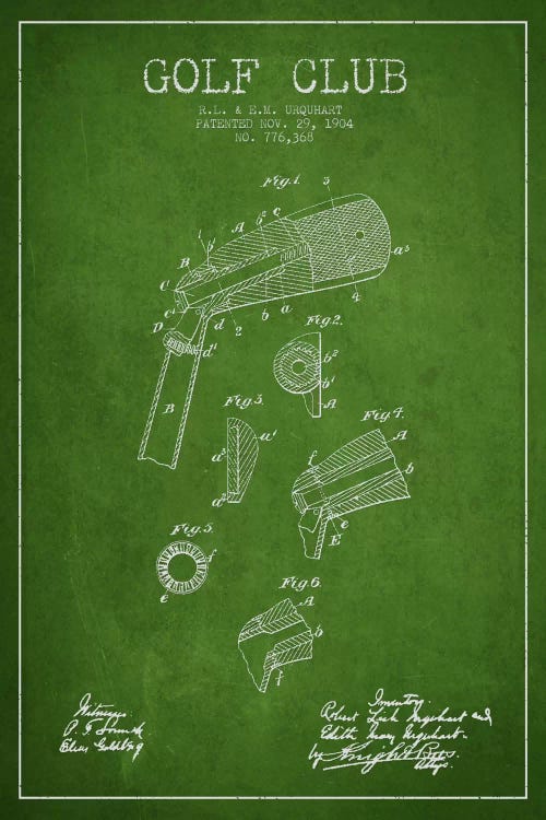 Golf Club Green Patent Blueprint