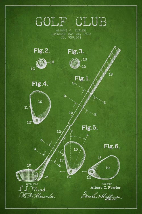 Golf Club Green Patent Blueprint