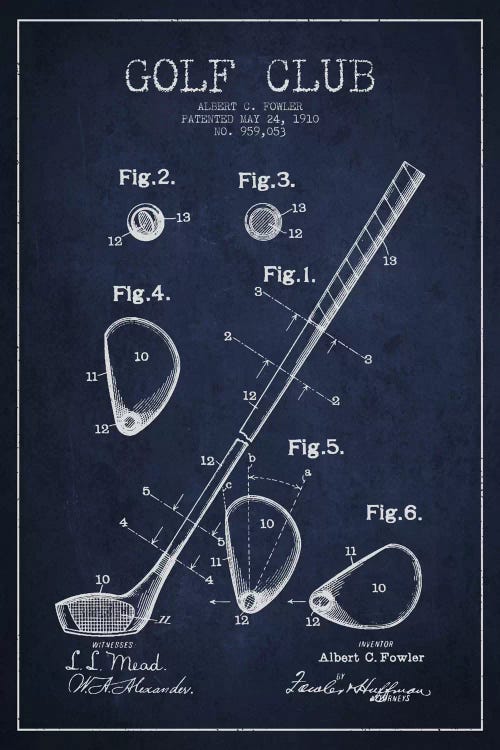 Golf Club Navy Blue Patent Blueprint