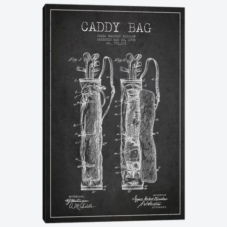 Caddy Bag Charcoal Patent Blueprint Canvas Print #ADP2155} by Aged Pixel Canvas Print
