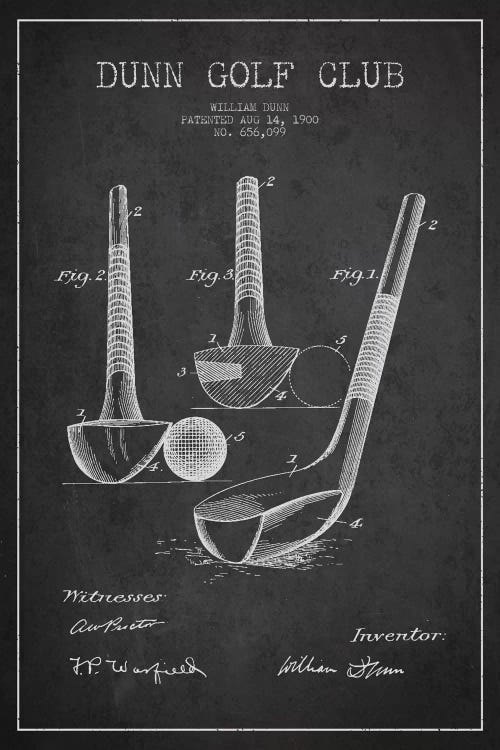 Dunn Golf Club Charcoal Patent Blueprint