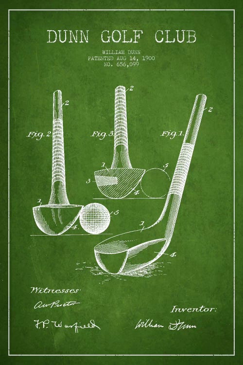 Dunn Golf Club Green Patent Blueprint