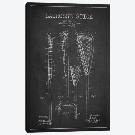 Lacrosse Stick Charcoal Patent Blueprint Canvas Print #ADP2195} by Aged Pixel Art Print