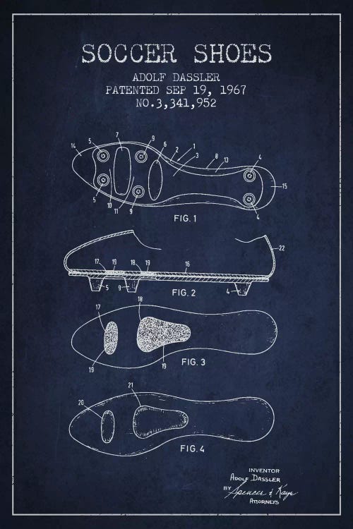 Soccer Shoe Navy Blue Patent Blueprint