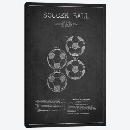 Soccer Ball Charcoal Patent Blueprint Canvas Print #ADP2240} by Aged Pixel Canvas Artwork