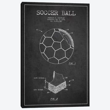 Brantley Soccer Ball Charcoal Patent Blueprint Canvas Print #ADP2250} by Aged Pixel Canvas Art Print