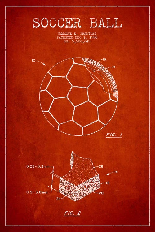 Brantley Soccer Ball Red Patent Blueprint