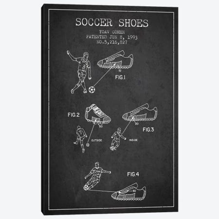 Cohen Soccer Shoe Charcoal Patent Blueprint Canvas Print #ADP2255} by Aged Pixel Canvas Art