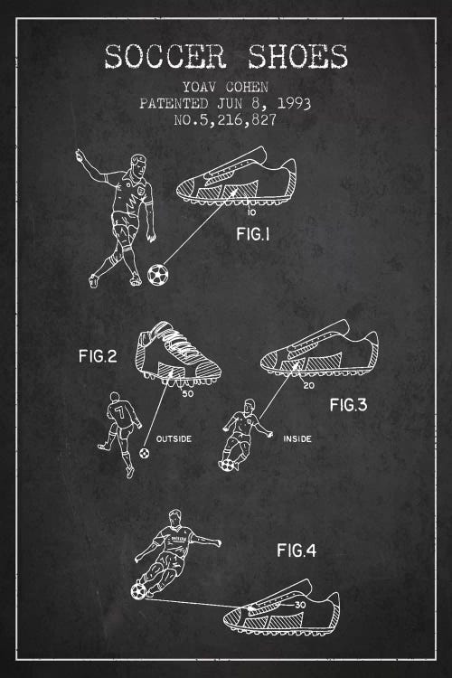 Cohen Soccer Shoe Charcoal Patent Blueprint