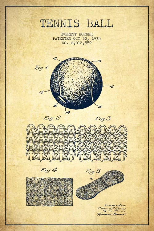 Tennis Ball Vintage Patent Blueprint