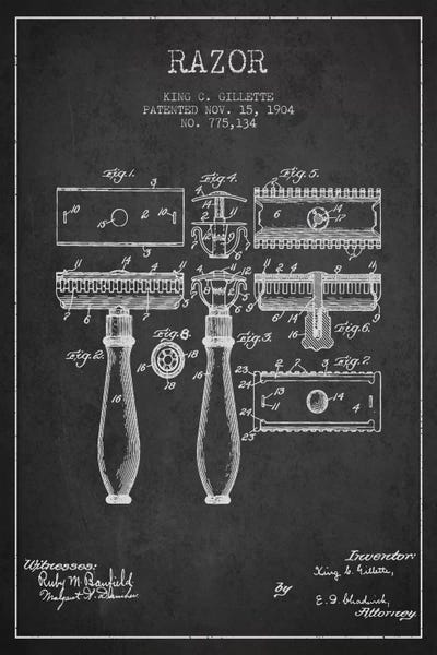 Blueprints & Patent Sketches: Razor Charcoal Patent Blueprint by Aged Pixel