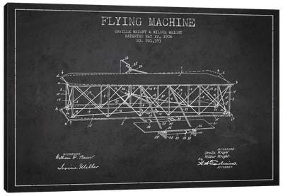 Airplane Charcoal Patent Blueprint Canvas Art Print - Blueprints & Patent Sketches