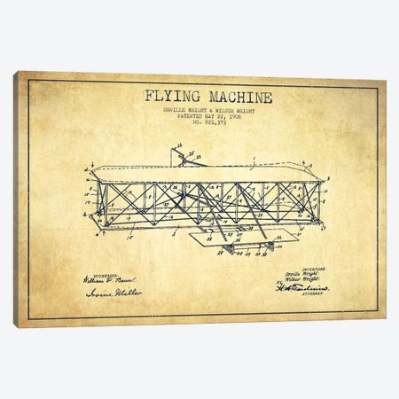 Airplane Vintage Patent Blueprint Canvas Print #ADP2309} by Aged Pixel Canvas Print