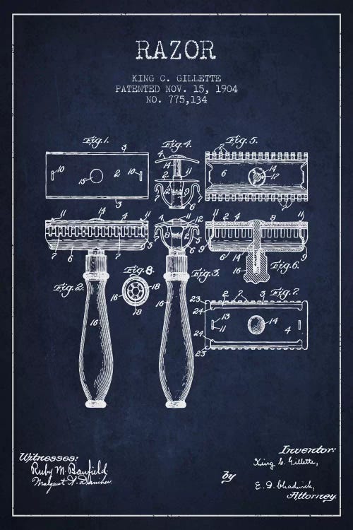 Razor Navy Blue Patent Blueprint