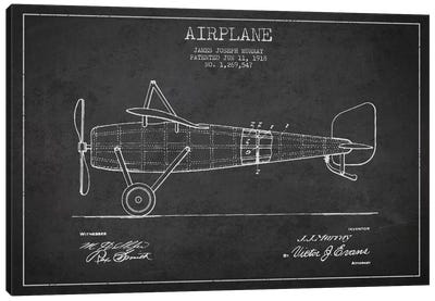 Airplane Charcoal Patent Blueprint Canvas Art Print - Aviation Blueprints