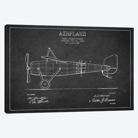 Airplane Charcoal Patent Blueprint Canvas Print #ADP2310} by Aged Pixel Canvas Art