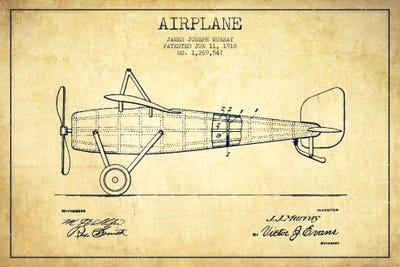 Airplane Vintage Patent Blueprint II by Aged Pixel canvas print