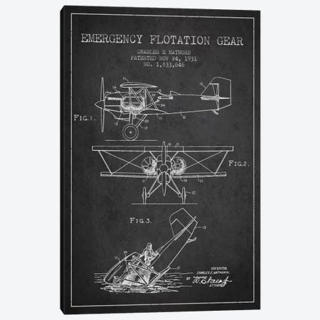 Float Plane Charcoal Patent Blueprint Canvas Print #ADP2320} by Aged Pixel Canvas Print