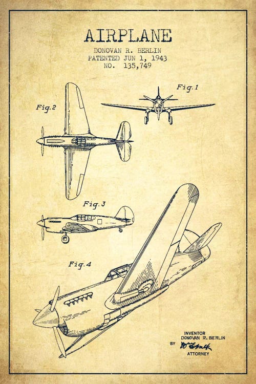 Plane Vintage Patent Blueprint